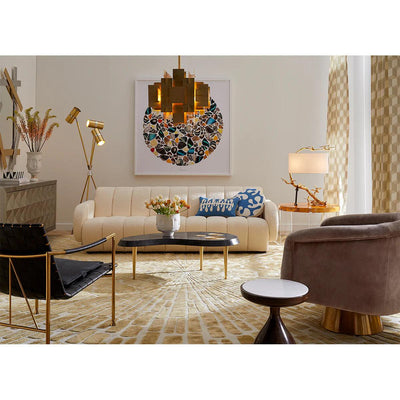 Jonathan Adler Handgewebter Teppich Sunburst rund  | Gold Codeso Living