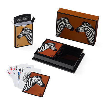 Jonathan Adler Kartenspiel Zebra Lacquer | braun