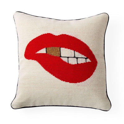 Jonathan Adler Kissen LIPS BITTEN NEEDLEPOINT | 45x45cm Codeso Living