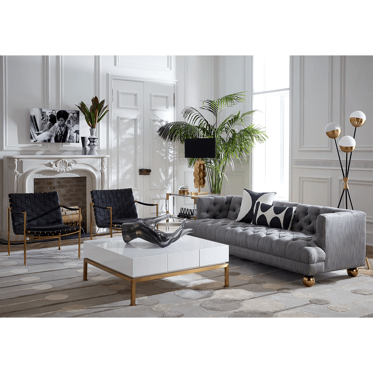 Jonathan Adler Leder-Loungesessel Thebes