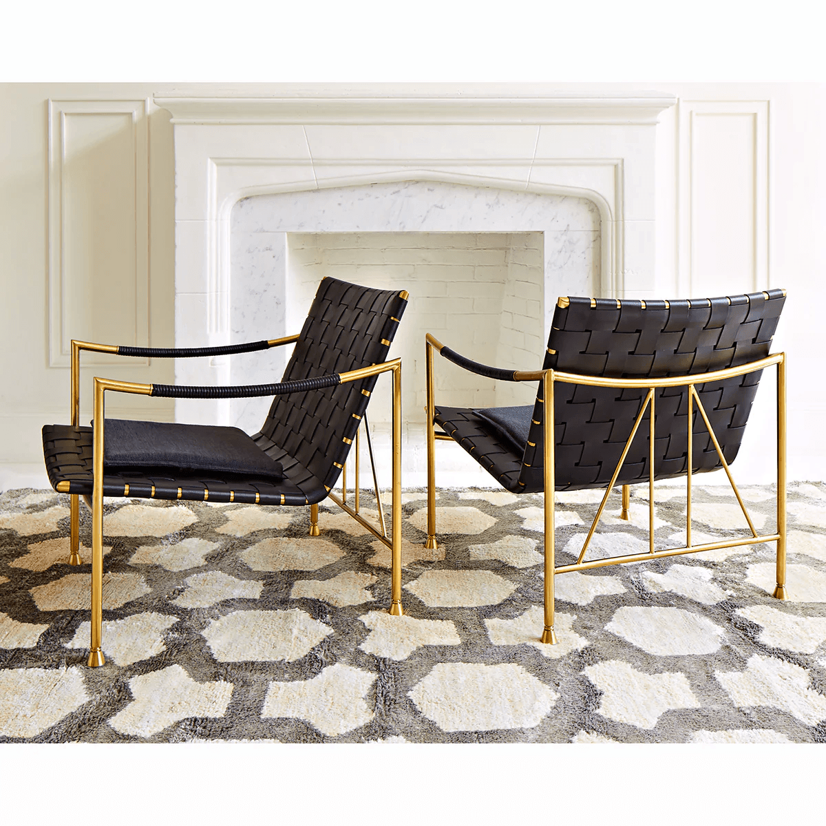 Jonathan Adler Leder-Loungesessel Thebes