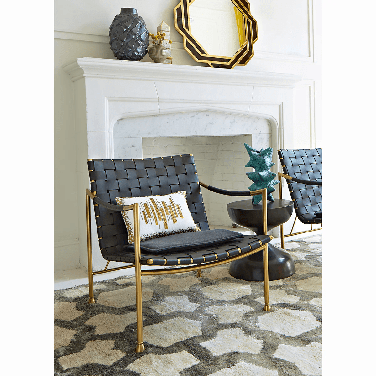 Jonathan Adler Leder-Loungesessel Thebes