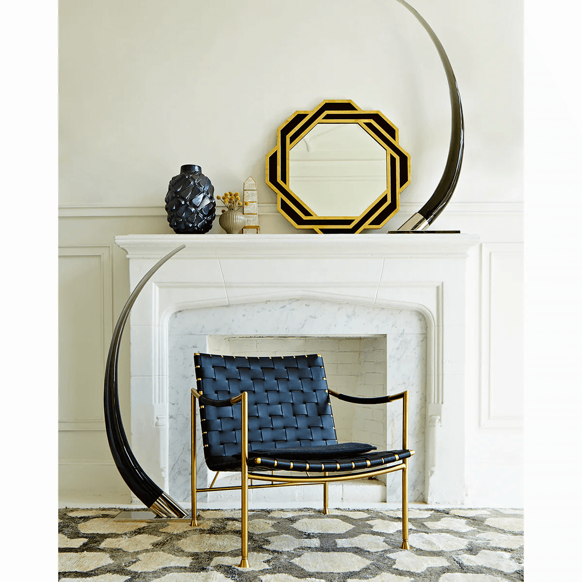 Jonathan Adler Leder-Loungesessel Thebes