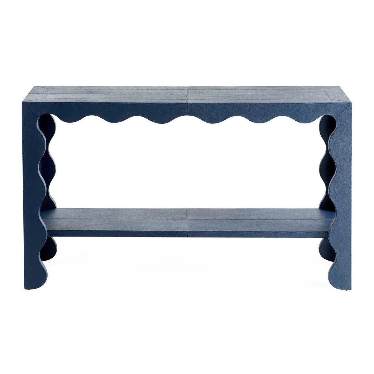 Jonathan Adler Lederbezogene Konsole Flow | Blau