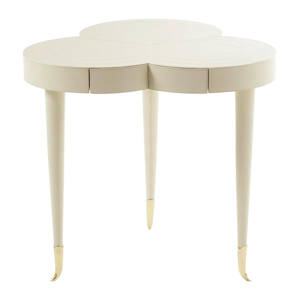 Jonathan Adler Lederbezogener Schreibtisch Flow | Ivory