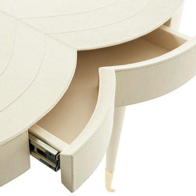 Jonathan Adler Lederbezogener Schreibtisch Flow | Ivory