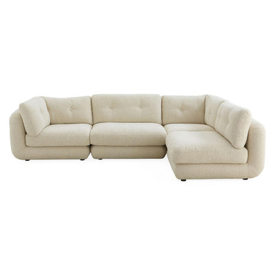 Jonathan Adler Modulares Bouclé-Ecksofa Pompidou (4-Sitzer) | Olympus Oatmeal