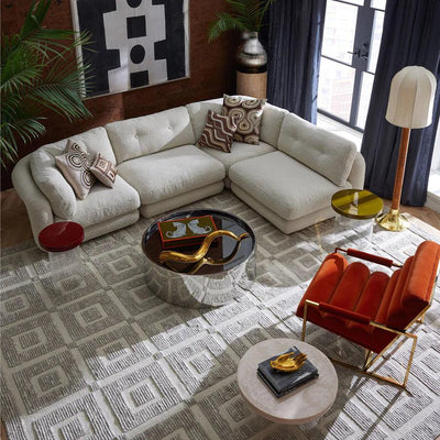 Jonathan Adler Jonathan Adler Modulares Bouclé-Ecksofa Pompidou (4-Sitzer) | Olympus Oatmeal Codeso Living