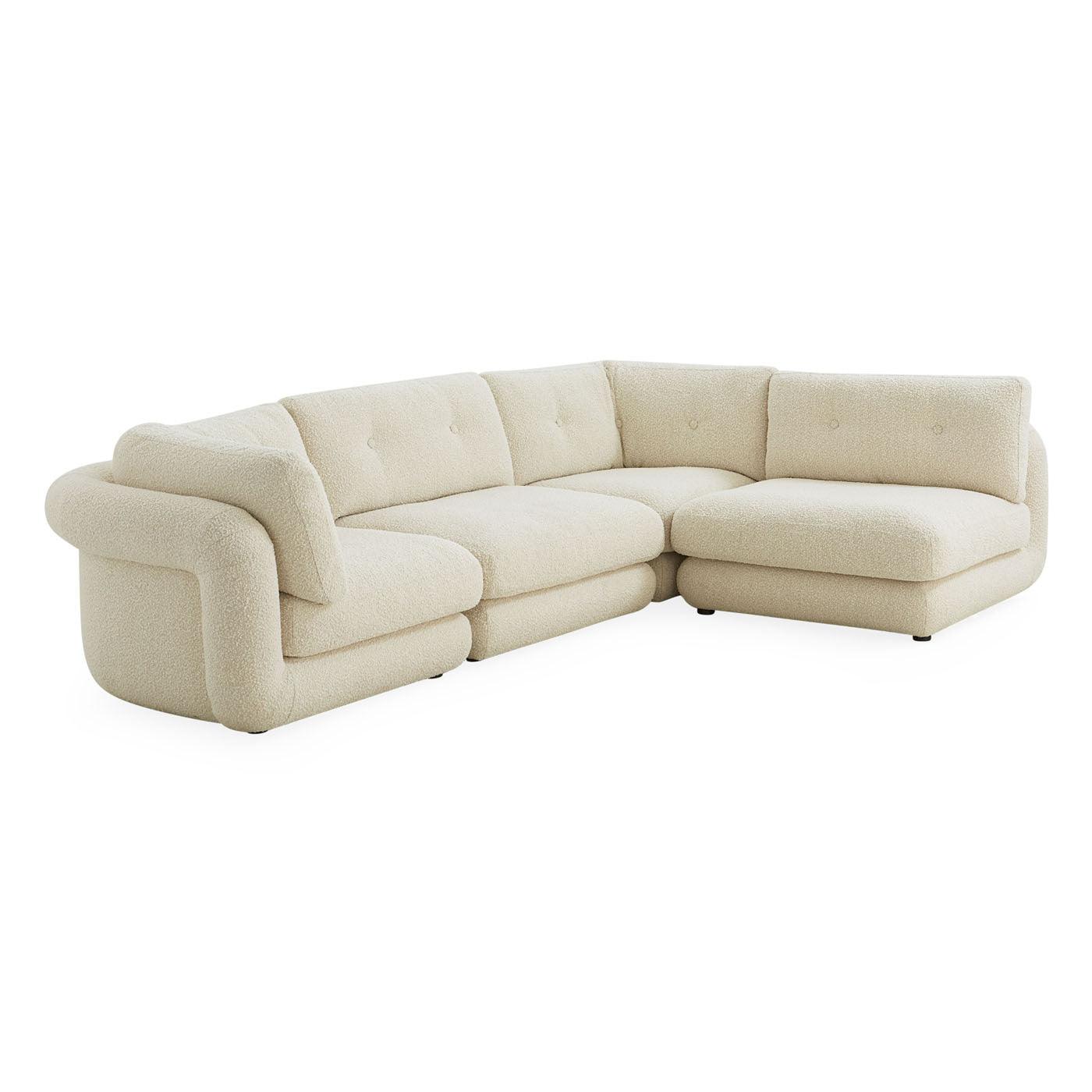 Jonathan Adler Modulares Bouclé-Ecksofa Pompidou (4-Sitzer) | Olympus Oatmeal