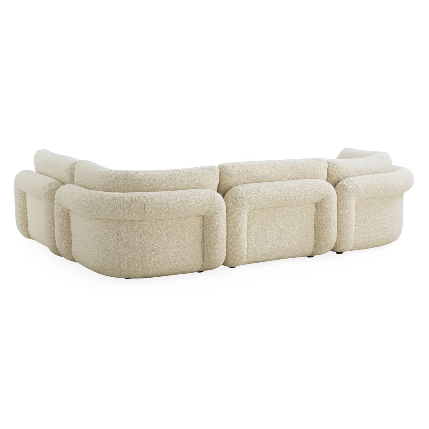 Jonathan Adler Modulares Bouclé-Ecksofa Pompidou (4-Sitzer) | Olympus Oatmeal