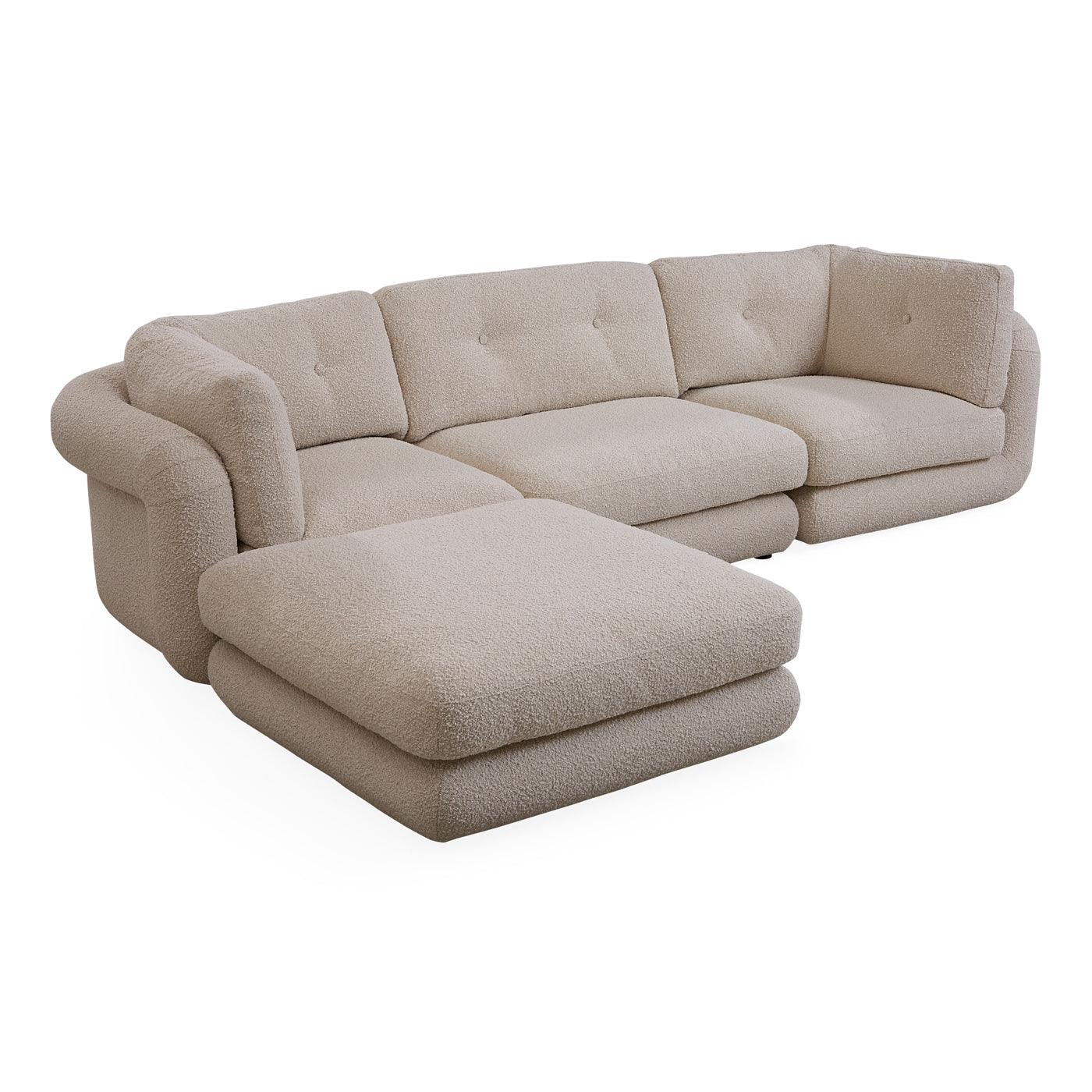 Jonathan Adler Modulares Bouclé-Sofa Pompidou (3-Sitzer) | Olympus Oatmeal