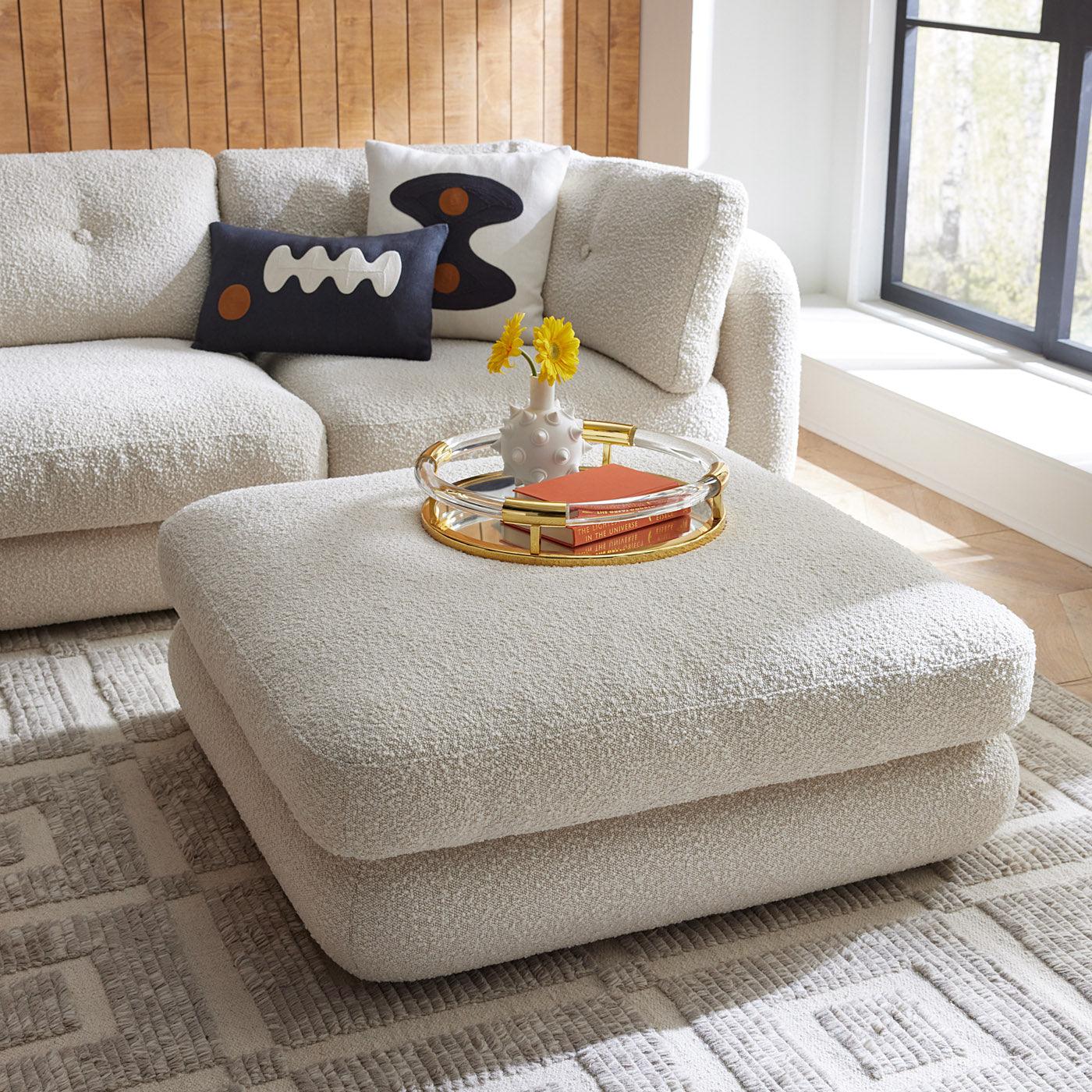 Jonathan Adler Modulares Bouclé-Sofa Pompidou (3-Sitzer) | Olympus Oatmeal