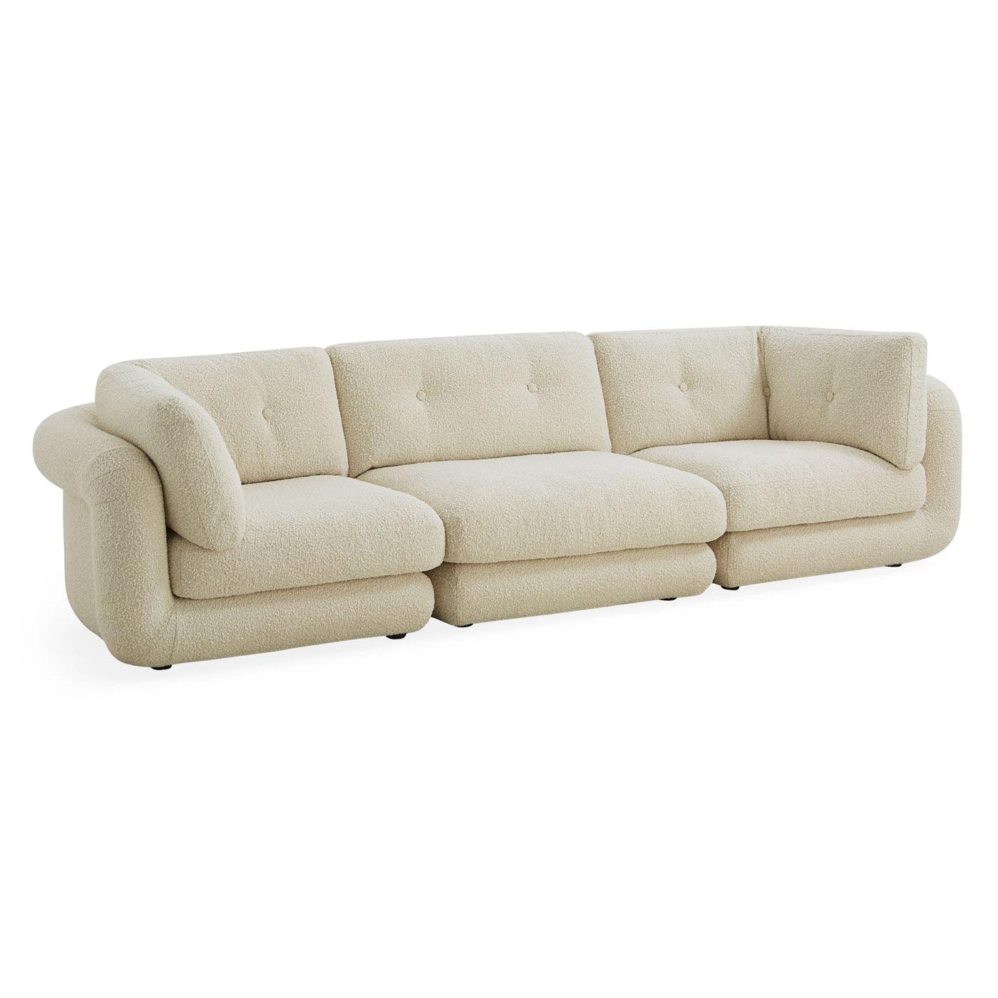 Jonathan Adler Modulares Bouclé-Sofa Pompidou (3-Sitzer) | Olympus Oatmeal