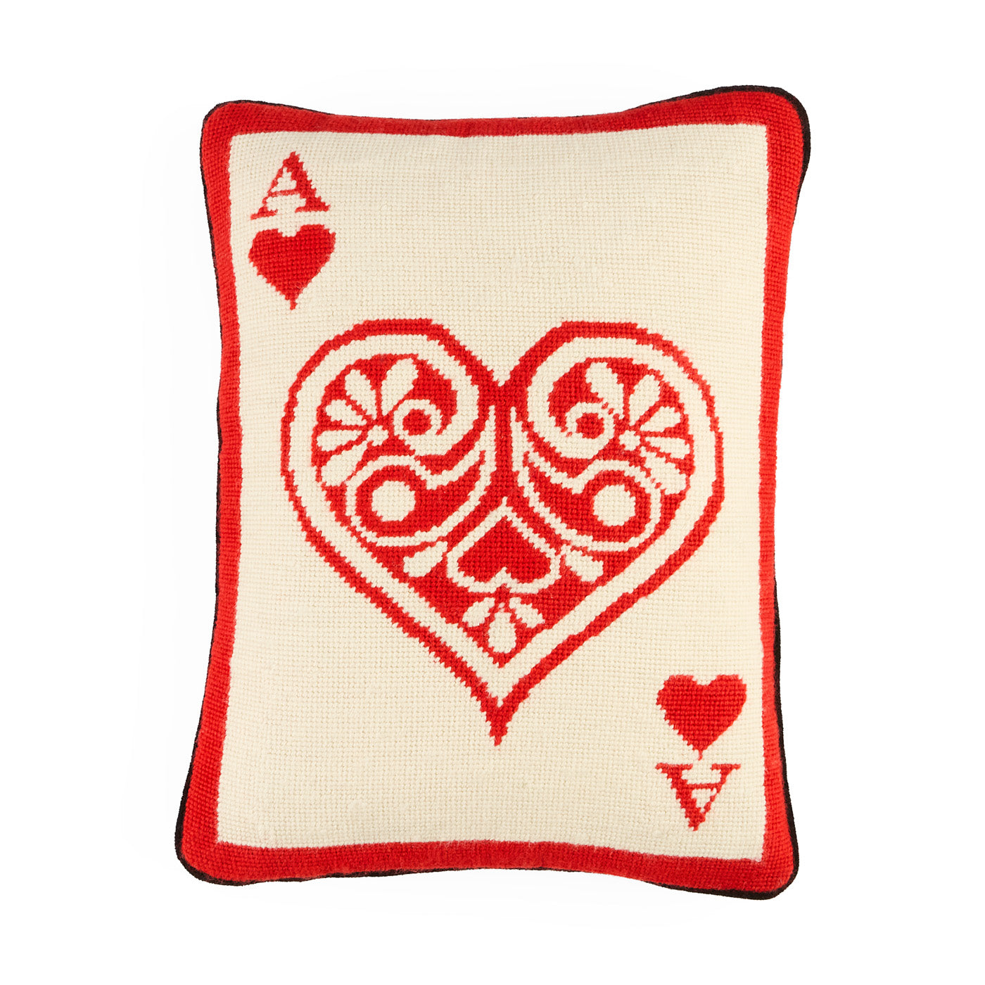 Jonathan Adler Needlepoint Kissen Ace Of Hearts