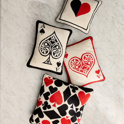 Jonathan Adler Needlepoint Kissen Ace Of Hearts