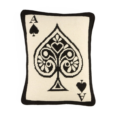 Jonathan Adler Needlepoint Kissen Ace Of Spades