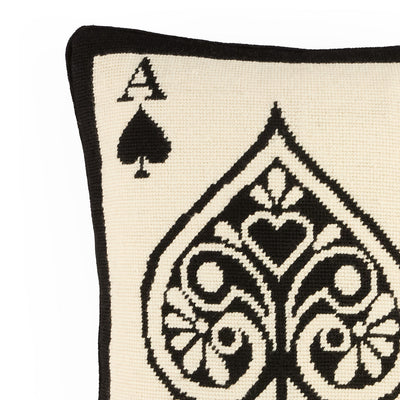 Jonathan Adler Needlepoint Kissen Ace Of Spades