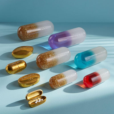 Jonathan Adler Prozac Pillendose aus massivem Messing | Gold