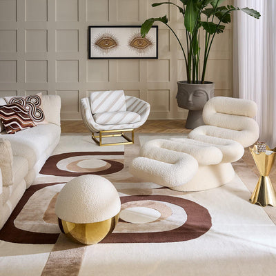 Jonathan Adler Runder Hocker Pouf Alphaville | Olympus Ivory