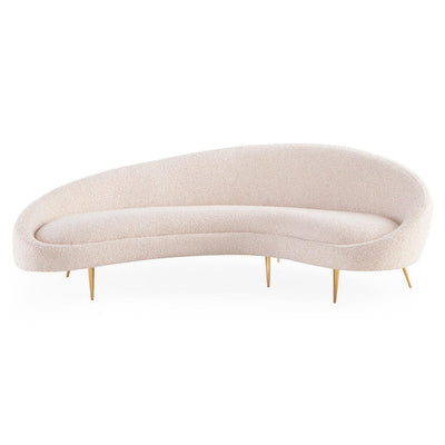 Jonathan Adler Rundes Bouclé-Sofa Ether | Cirrus Blush