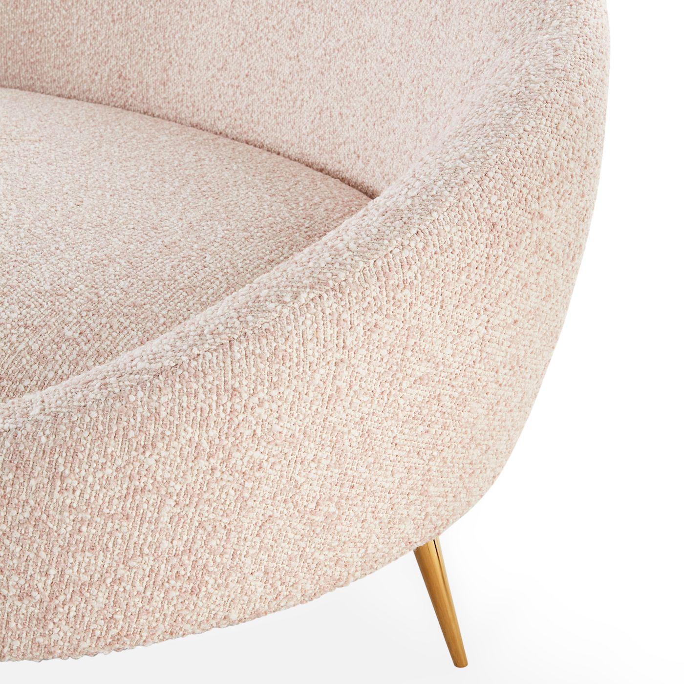 Jonathan Adler Rundes Bouclé-Sofa Ether | Cirrus Blush