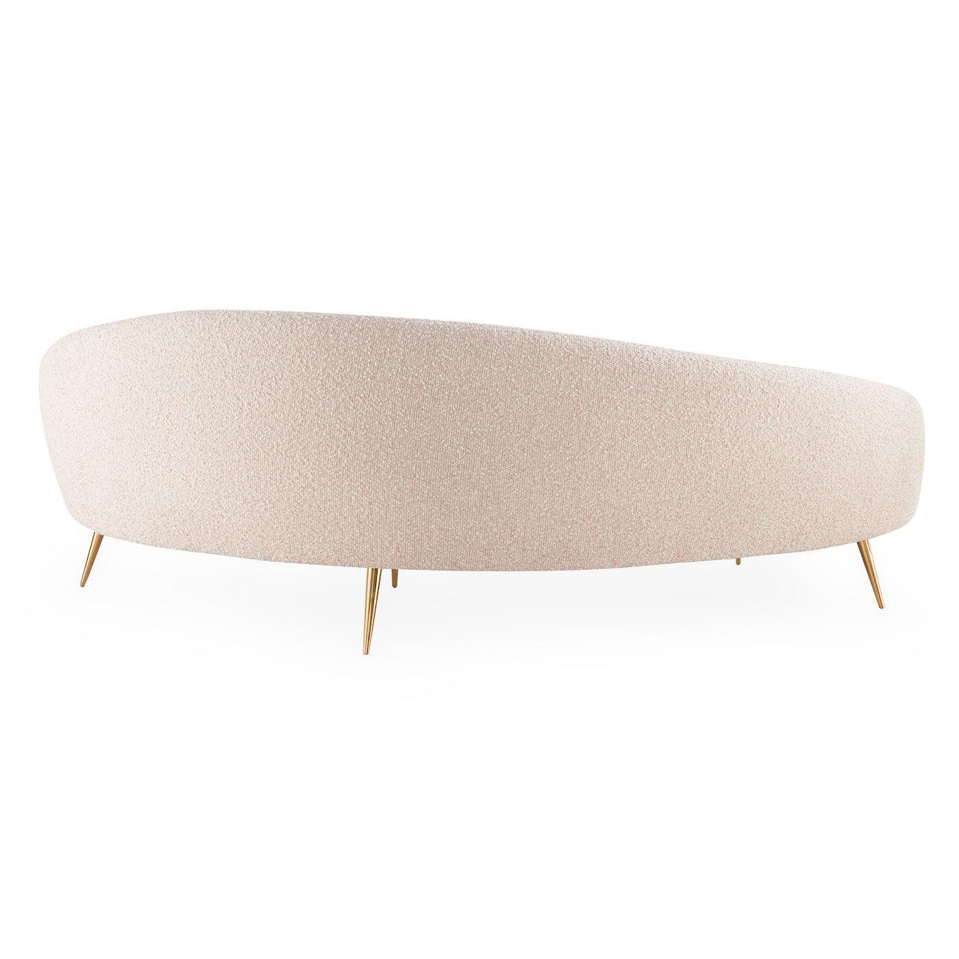 Jonathan Adler Rundes Bouclé-Sofa Ether | Cirrus Blush