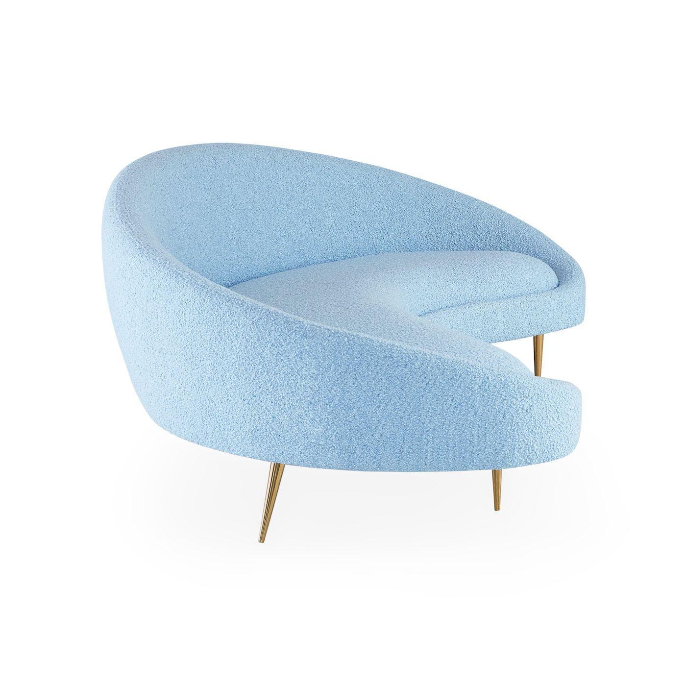 Jonathan Adler Rundes Bouclé-Sofa Ether | Cirrus Sky