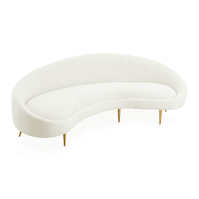 Jonathan Adler Rundes Bouclé-Sofa Ether | Olympus Oatmeal