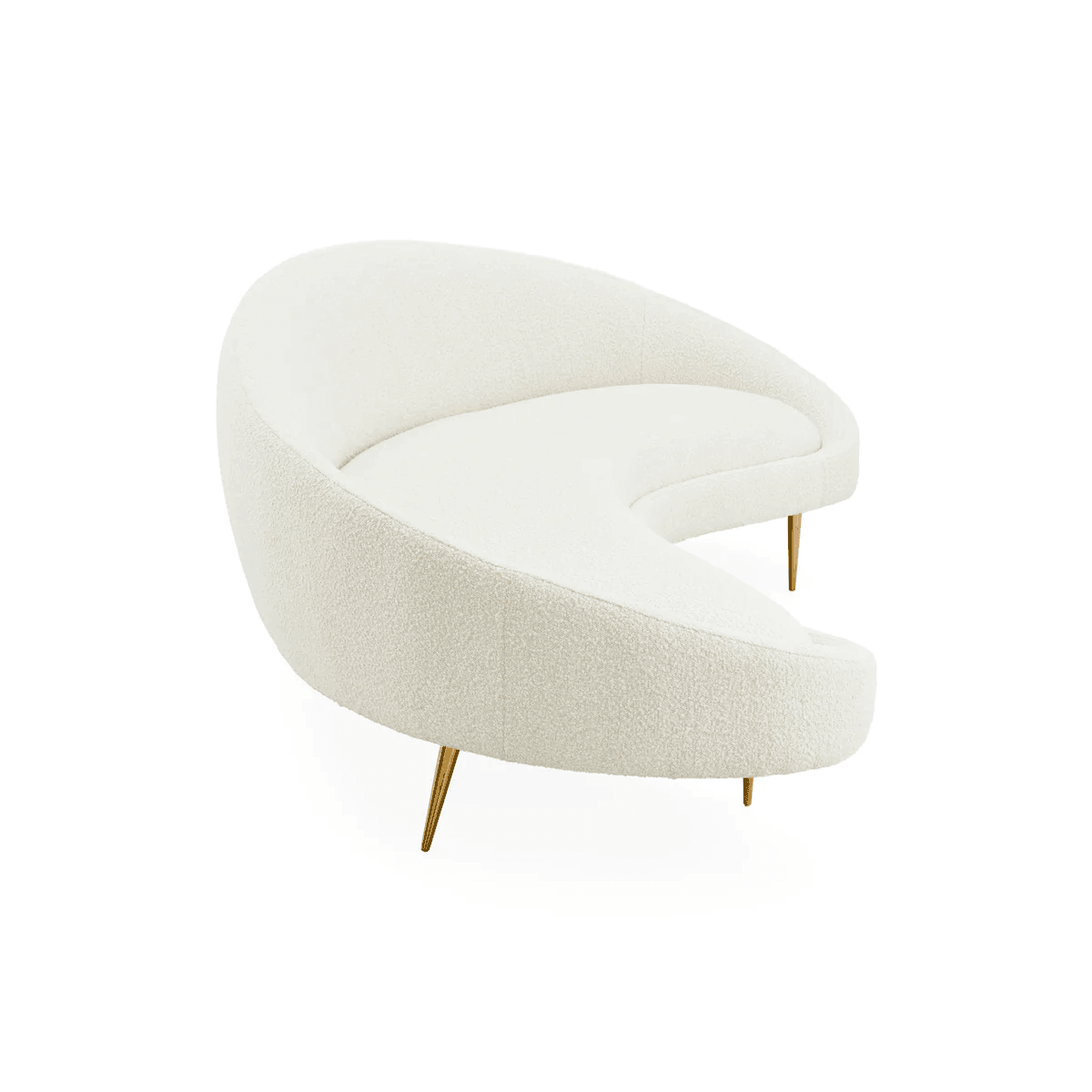 Jonathan Adler Rundes Bouclé-Sofa Ether | Olympus Oatmeal