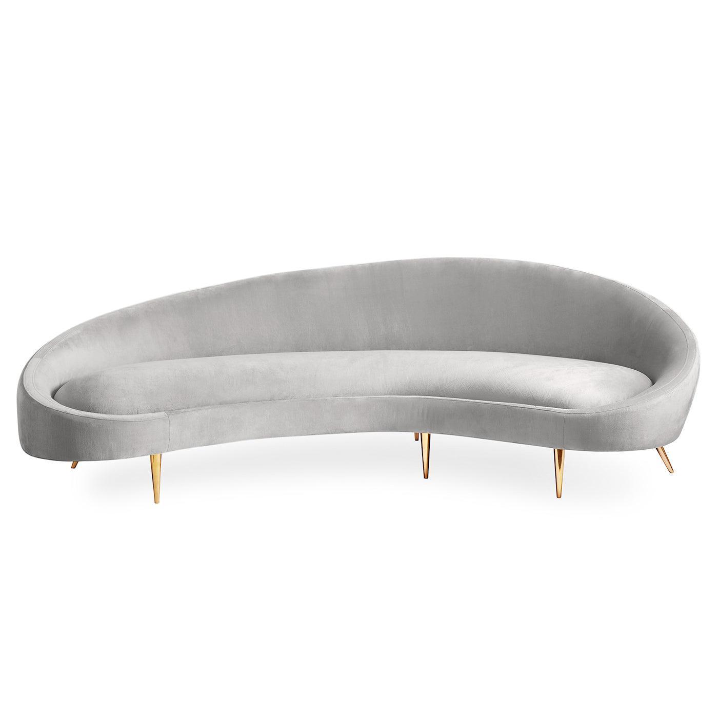 Jonathan Adler Rundes Samt-Sofa Ether | Bergamo Graphit