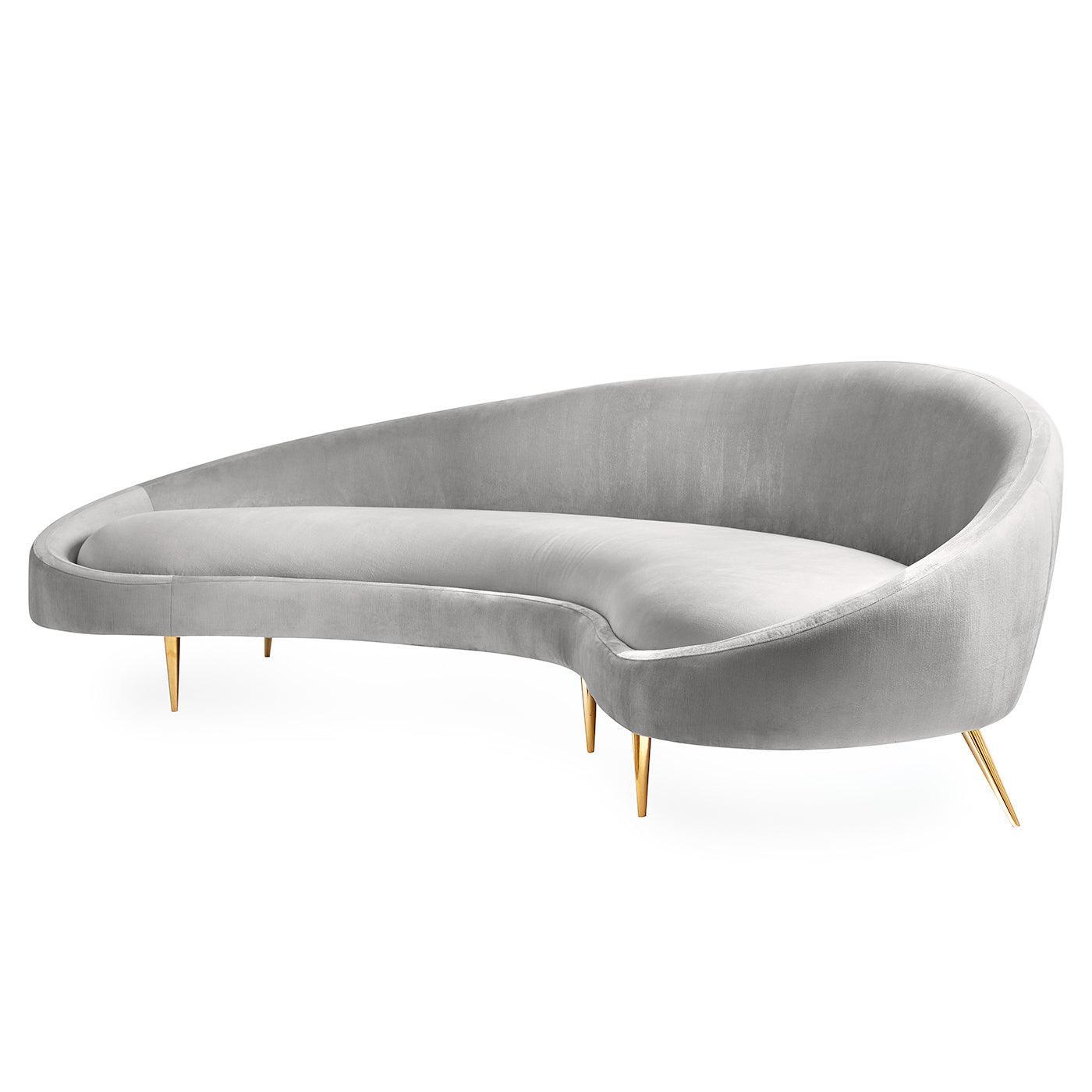 Jonathan Adler Rundes Samt-Sofa Ether | Bergamo Graphit