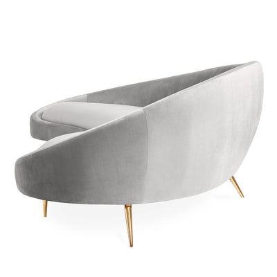 Jonathan Adler Rundes Samt-Sofa Ether | Bergamo Graphit