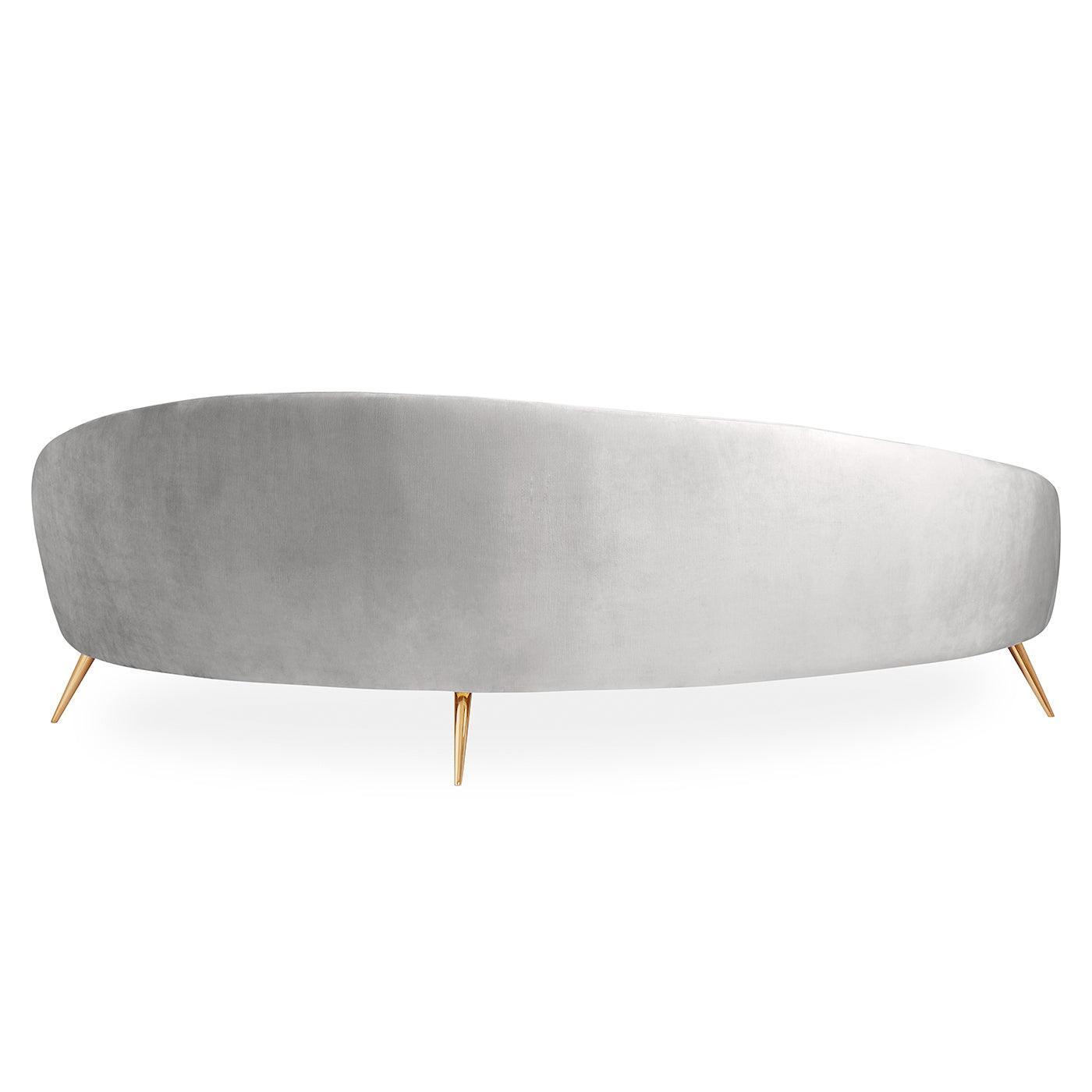 Jonathan Adler Rundes Samt-Sofa Ether | Bergamo Graphit