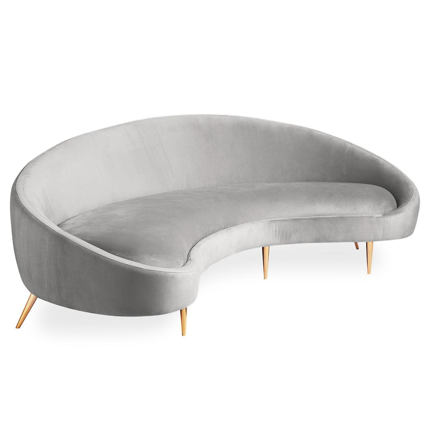 Jonathan Adler Rundes Samt-Sofa Ether | Bergamo Graphit