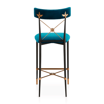 Jonathan Adler Samt-Barhocker Counterstuhl Rider | Rialto Peacock