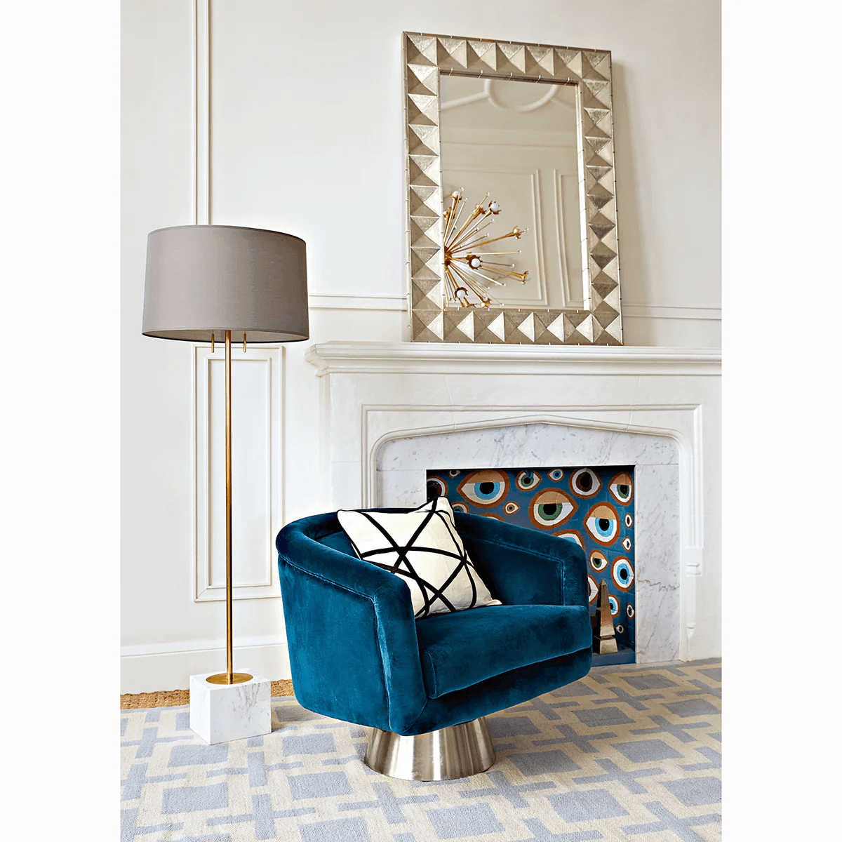 Jonathan Adler Samt-Drehsessel Bacharach | Rialto Reef