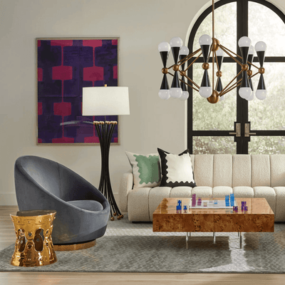 Jonathan Adler Samt-Drehsessel Ether | Bergamo Charcoil