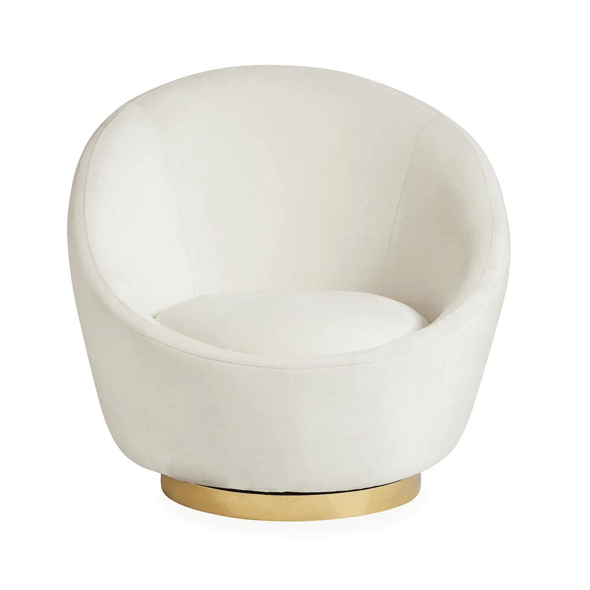 Jonathan Adler Samt-Drehsessel Ether | Bergamo Snow