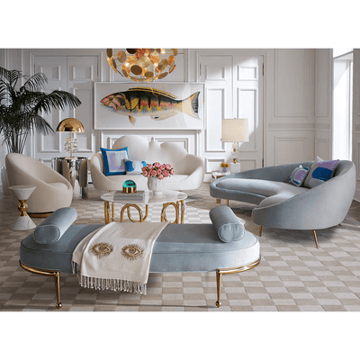 Jonathan Adler Samt-Drehsessel Ether | Bergamo Snow