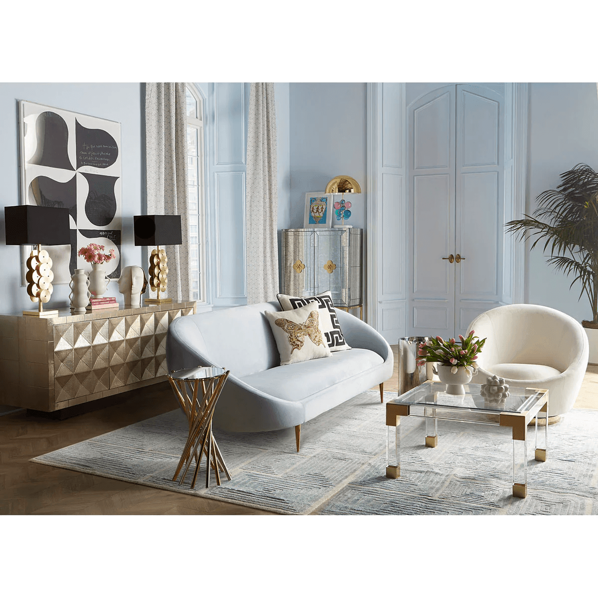 Jonathan Adler Jonathan Adler Samt-Drehsessel Ether | Bergamo Snow Codeso Living