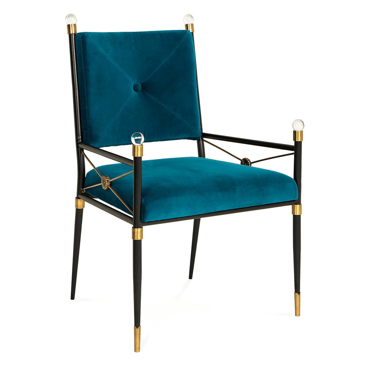 Jonathan Adler Samt-Esszimmerstuhl Rider | Rialto Peacock