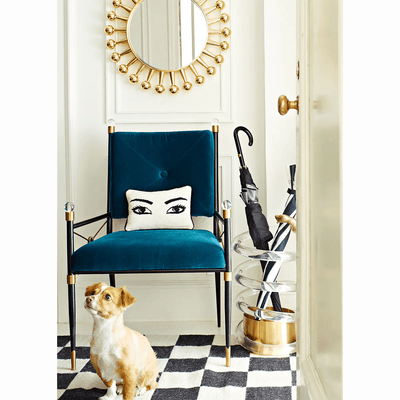 Jonathan Adler Samt-Esszimmerstuhl Rider | Rialto Peacock