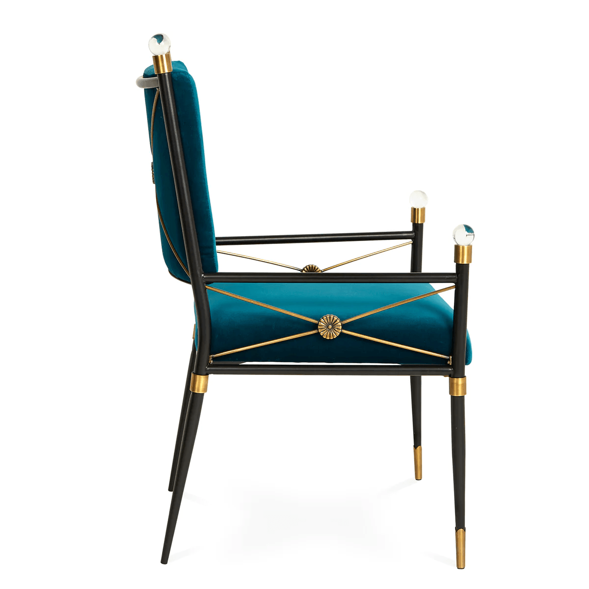 Jonathan Adler Samt-Esszimmerstuhl Rider | Rialto Peacock