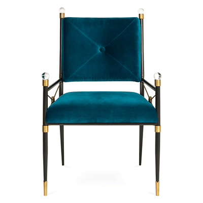 Jonathan Adler Samt-Esszimmerstuhl Rider | Rialto Peacock