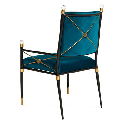 Jonathan Adler Samt-Esszimmerstuhl Rider | Rialto Peacock