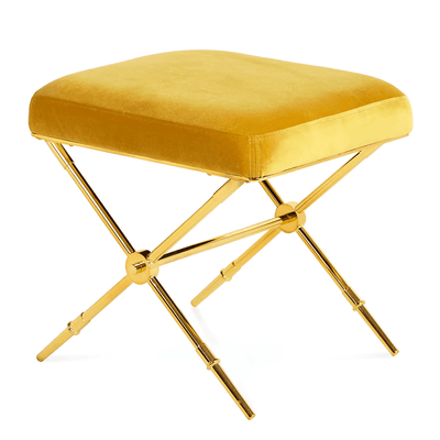 Jonathan Adler Samt-Hocker Rider | Rialto Gold