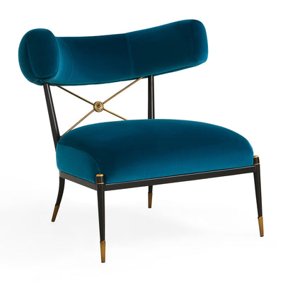 Jonathan Adler Jonathan Adler Samt Lounge Chair Rider Klismos | Rialto Peacock Codeso Living