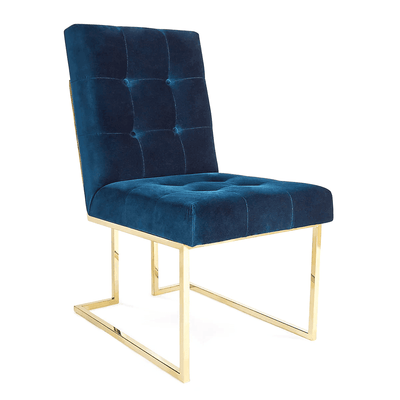 Jonathan Adler Jonathan Adler Samt-Polsterstuhl Goldfinger | Rialto Navy Codeso Living