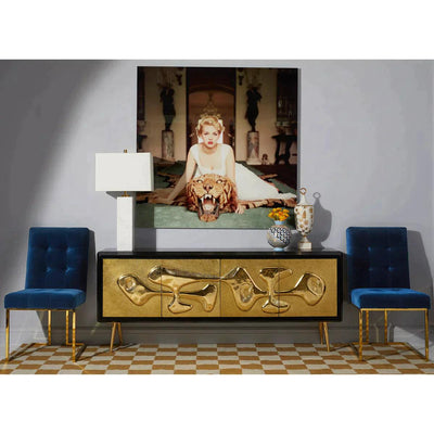 Jonathan Adler Jonathan Adler Samt-Polsterstuhl Goldfinger | Rialto Navy Codeso Living