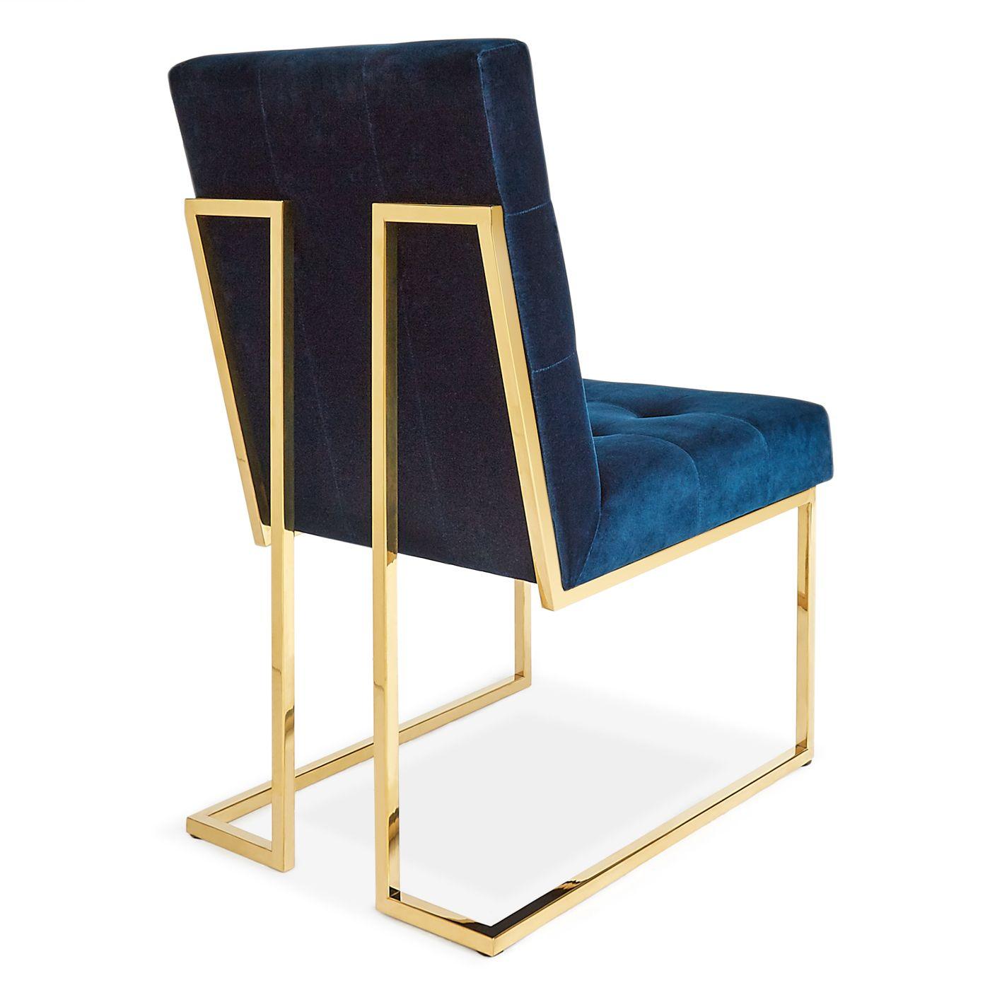 Jonathan Adler Jonathan Adler Samt-Polsterstuhl Goldfinger | Rialto Navy Codeso Living